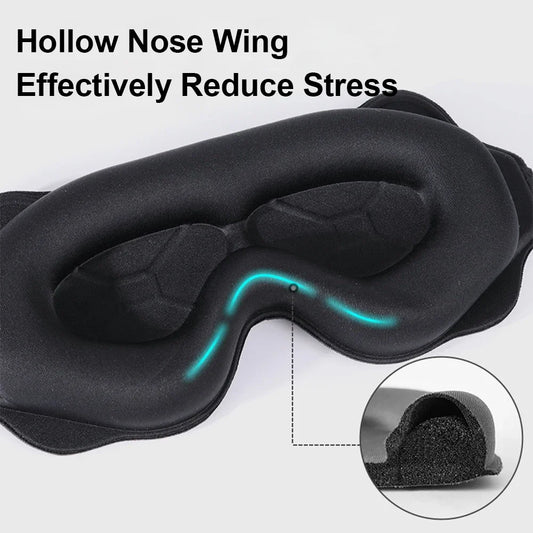3D Soft Padded Sleeping Mask, Block Out Light Eye Shade for Deep Sleep, Comfort Blindfold Relaxation Aid Eyepatch