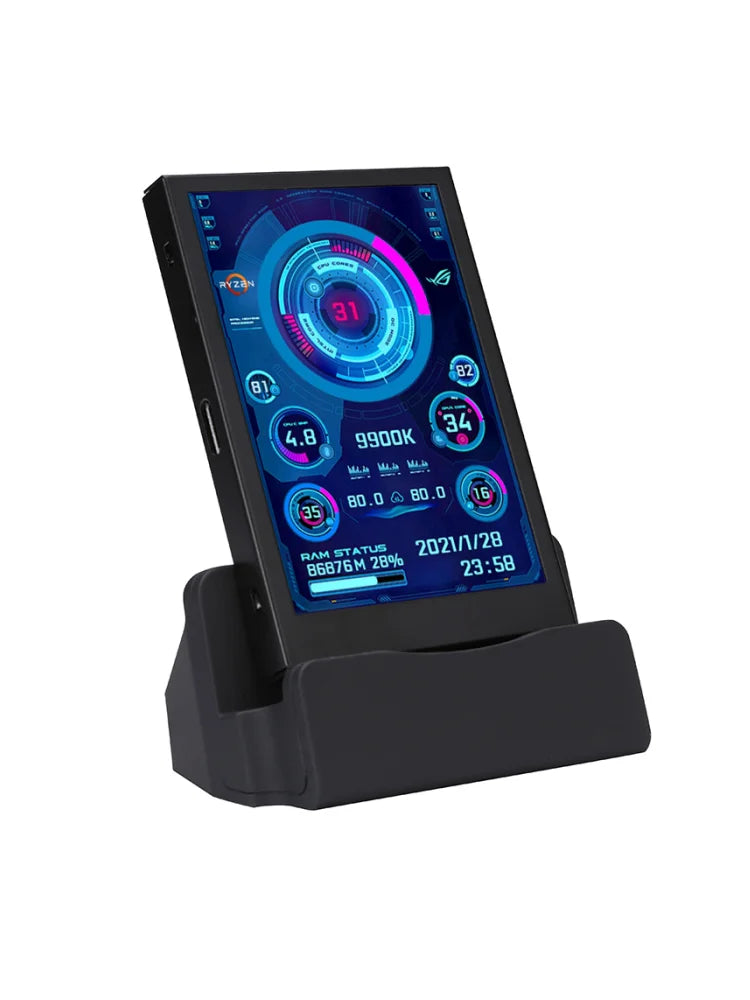 New 3.5 Inch IPS Type-C Secondary Screen Computer CPU GPU RAM HDD Monitor USB Type-C Display For Freely AIDA64 + Type-C Dock - Shoppiline