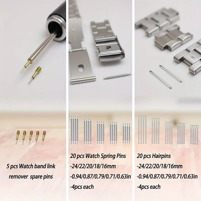 Watch Link Removal Tool Kit, Watch Band Tool Strap Chain Pin Remover Repair Tool Kit For Watch Band Strap Adjustment, Watc