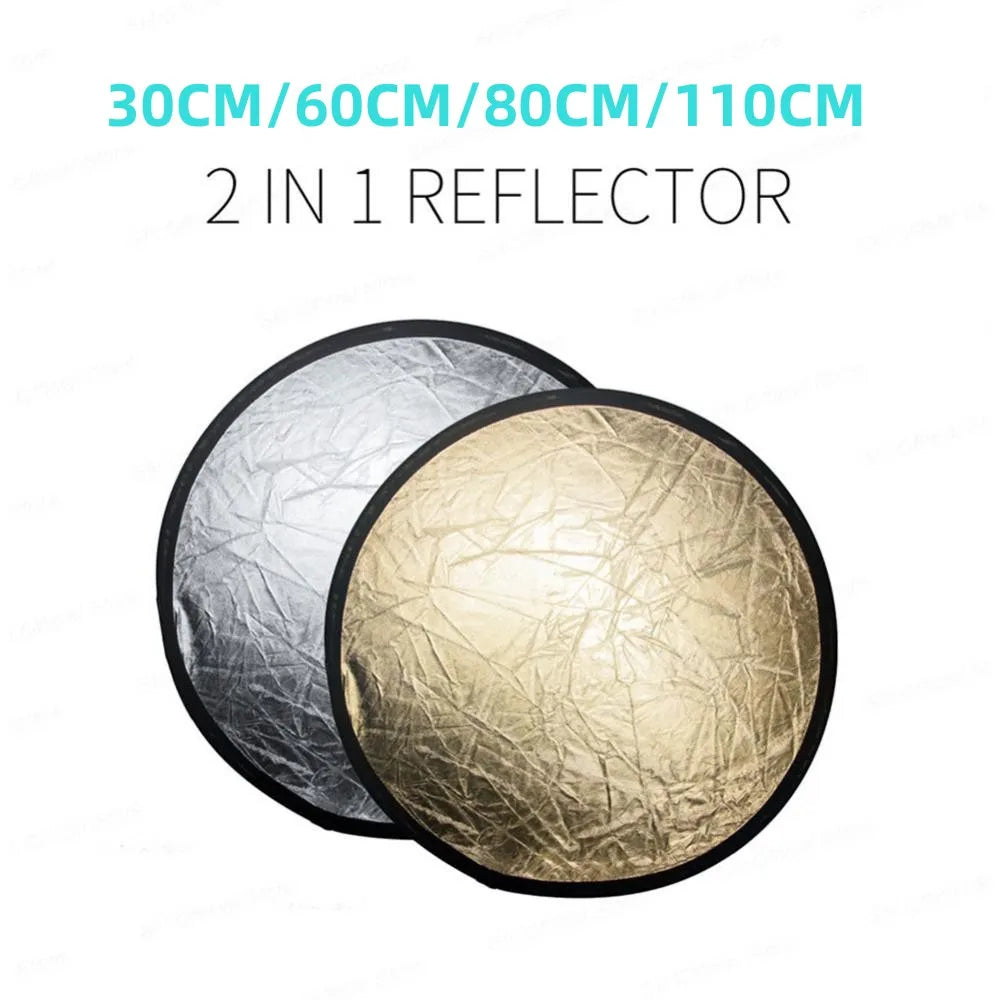 Clearance_RF01 24" Reflector 5in1 30CM 60CM 80CM 110CM Silver White Gold Portable Collapsible Soft Light Round Photography for S