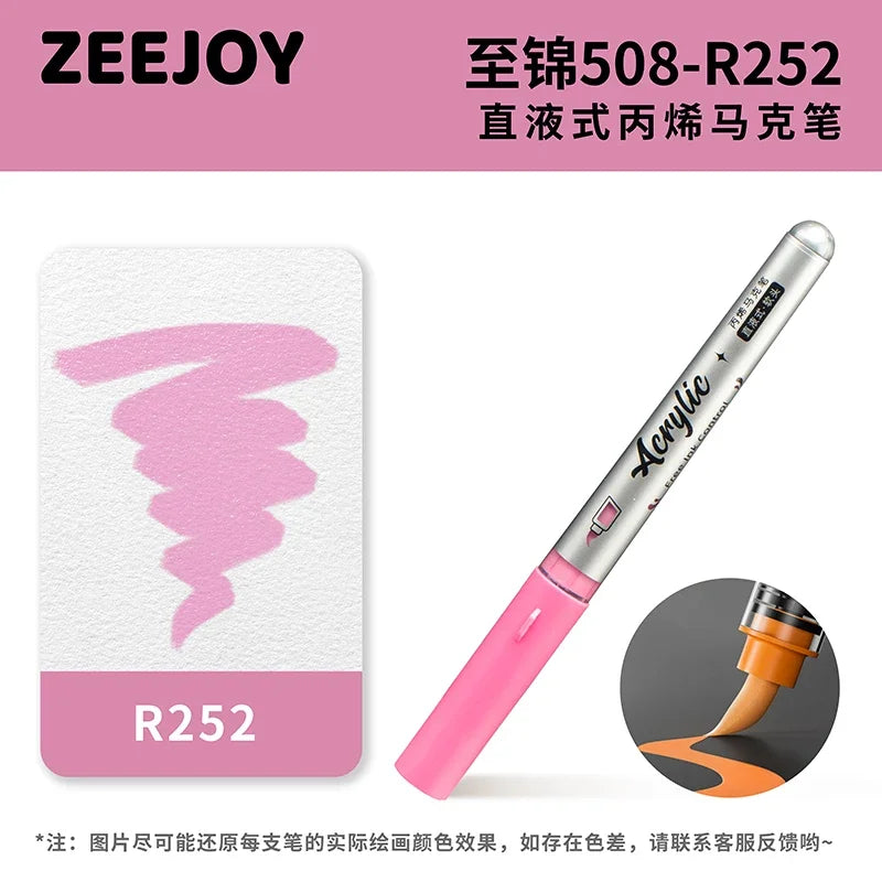 ZEEJOY 120/12/1 Colors Direct Liquid Acrylic Marker Pens Waterproof Pen Soft Brush Nib for Manga School Art Supplies Stationery