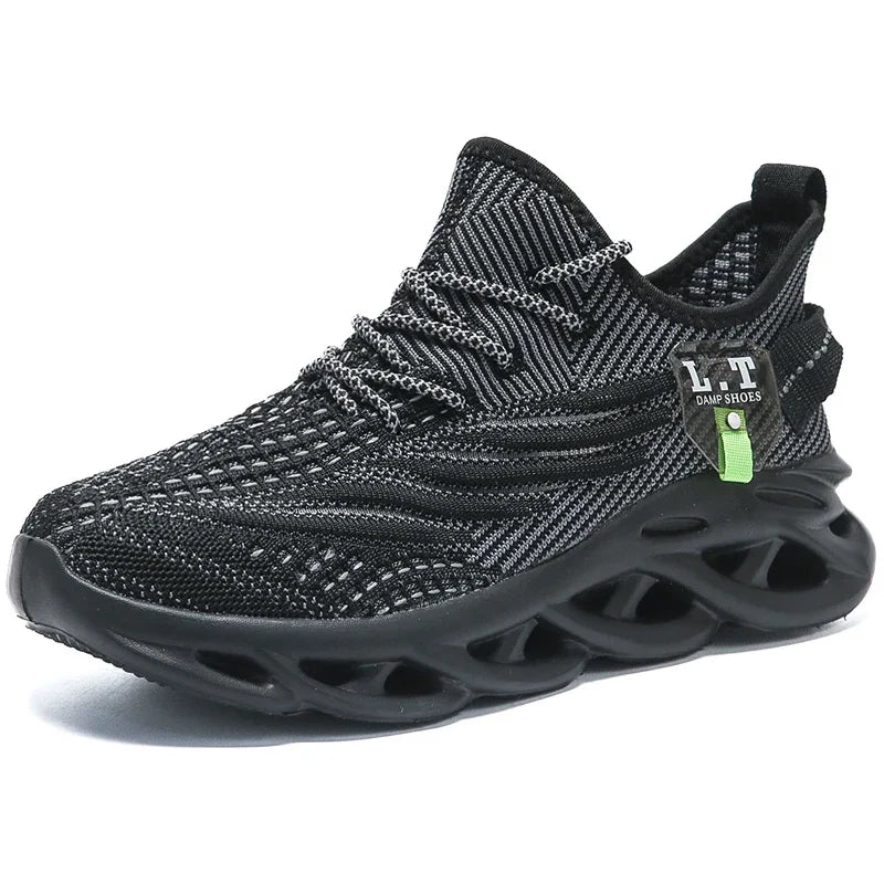 YRZL Men Sports Running Black Jogging Shoes Casual Sneakers Outdoor Breathable Mesh Women Light Shock-absorption Sneakers Men - Shoppiline