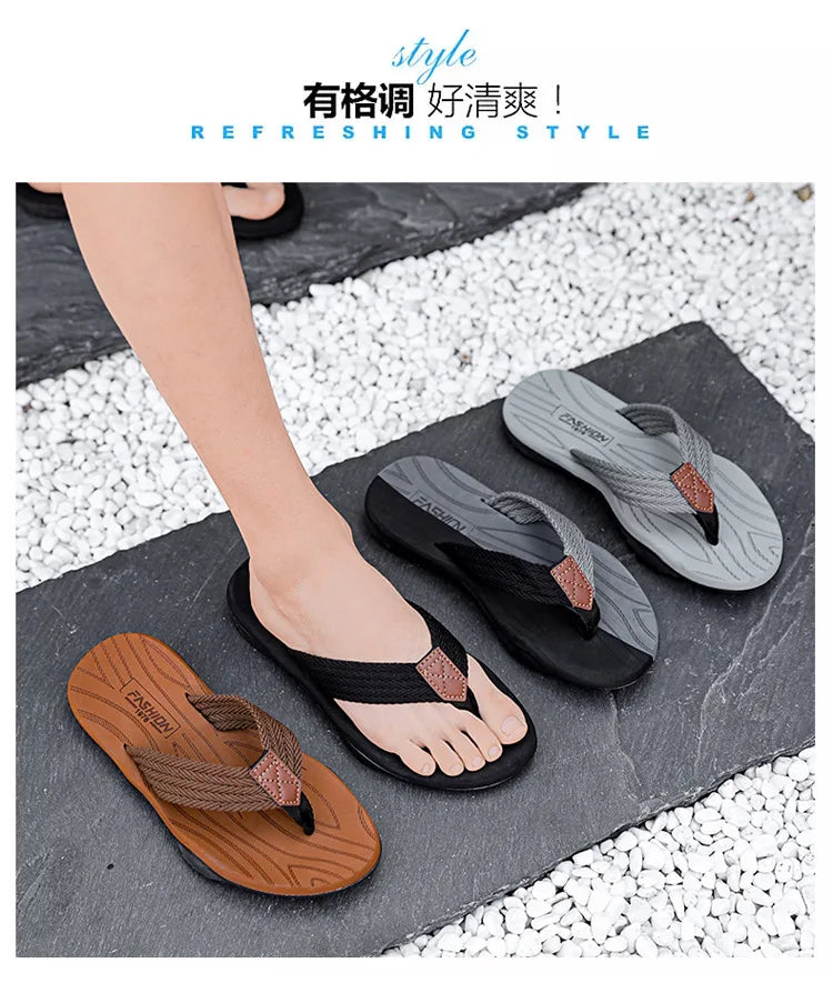 2025 High Quality Brand Men Flip Flops Summer Beach Flip Flops Men Fashion Breathable Casual Men Beach Slippers Summer Outdoor