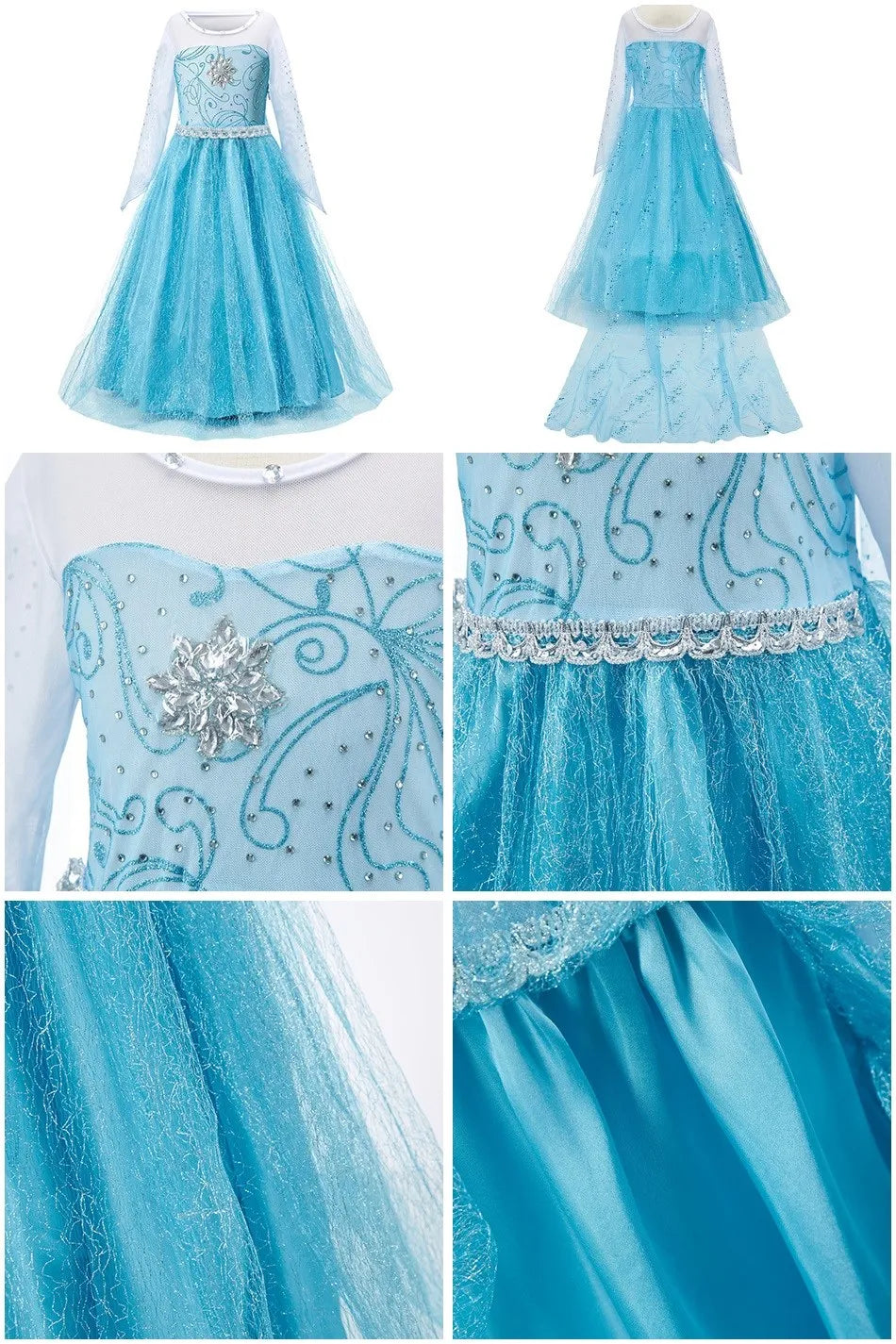 Kids Cinderella Costume Princess Dress for Girls Children Rapunzel Snow White Belle Jasmine Elsa Aurora Cosplay Carnival Dresses