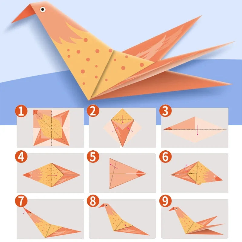 Origami Kit with 30/96 Sheets Paper & Guide Book, DIY Craft Art for Beginners kids，Multiple difficulty level challenges