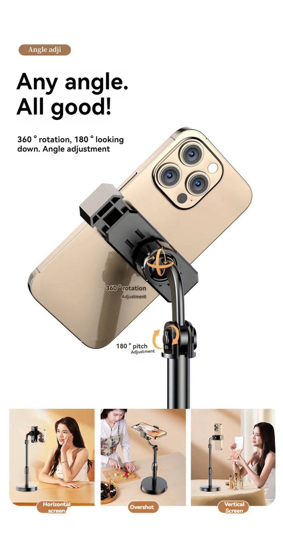 Multifunctional Mobile Phone Bracket Live Broadcast Bracket Adjustable Height Mobile Phone Telescopic Portable Bracket Live - Shoppiline
