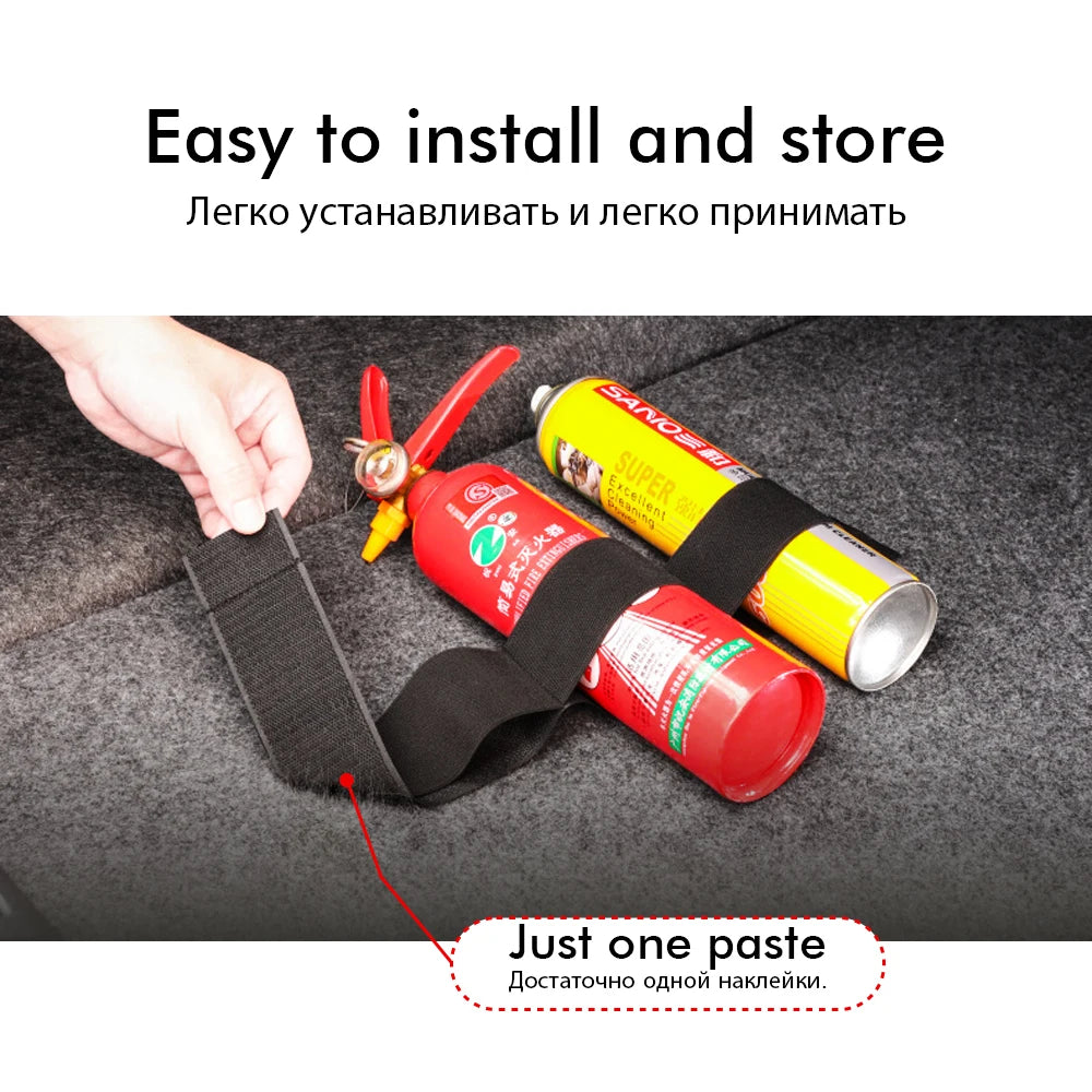 Car Trunk Organizer Firm Nylon Magic Tape Stowing Tidying Fixed Belt Auto Tools Storage Fixing Belt Fire Extinguisher Storage