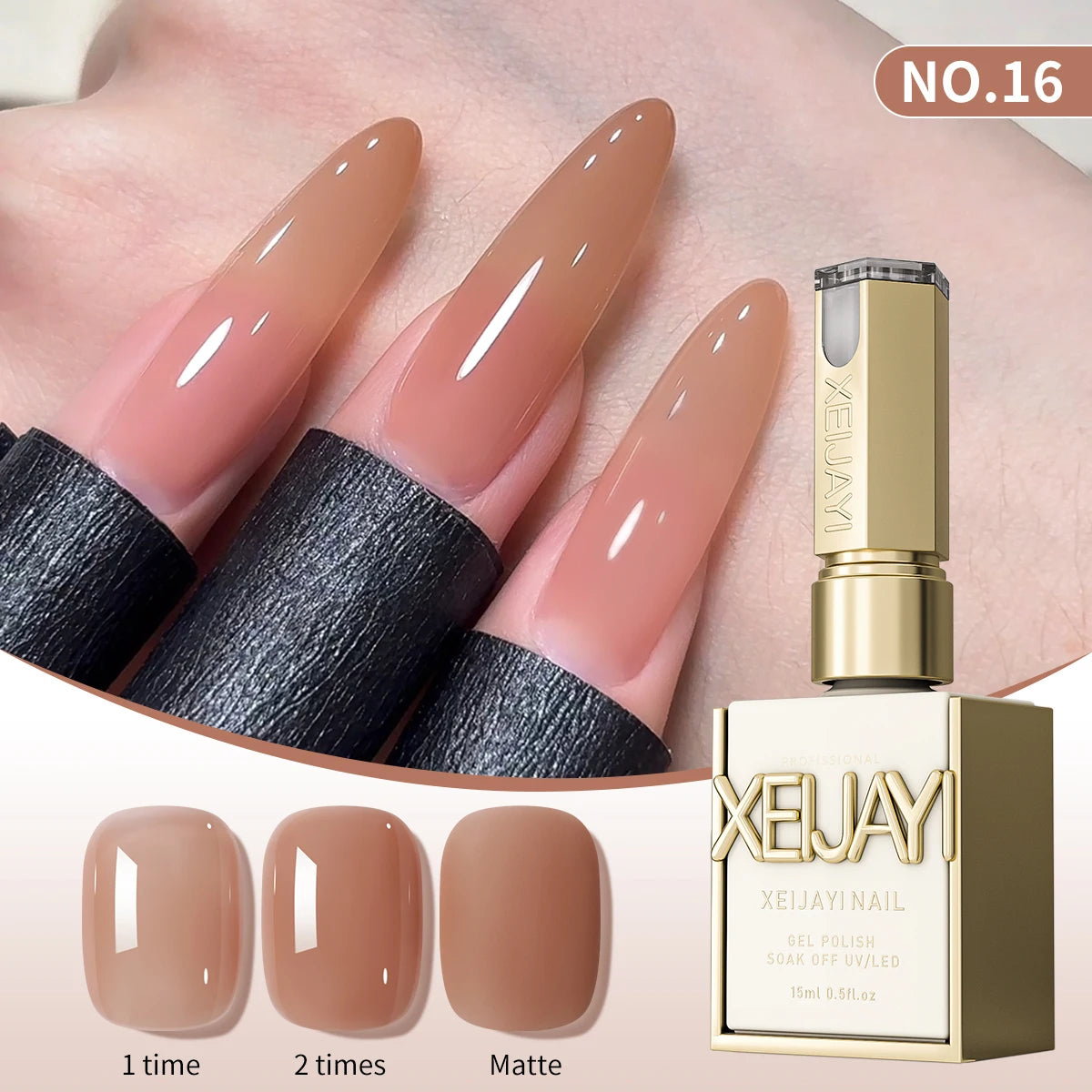 Lot de 1/6 vernis à ongles semi-permanents, 15 ml, effet gelée glacée, UV/LED – kit, sans formaldéhyde. Ovale, brillant. Idéal pour salon et DIY.