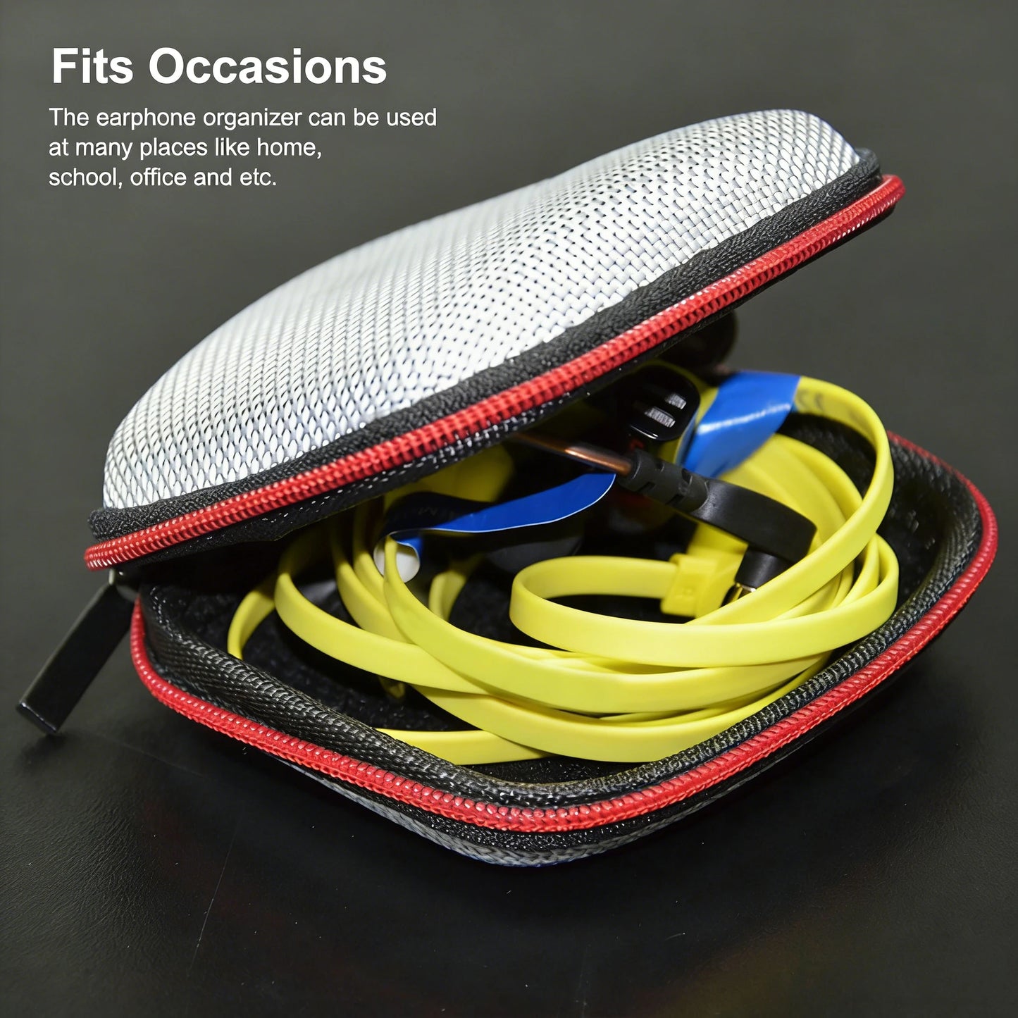 Earphone Storage Bag Square Headset Box Indoor Outdoor Travelling Earphones Storaging Case Accessories with Zipper