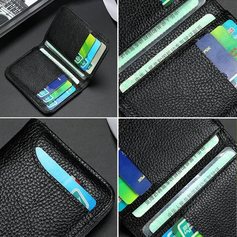 Tragbares Super Slim Weiches Portemonnaie für Herren PU Leder Mini Ausweis Kreditkarten Geldbörse Kartenhalter Portemonnaie Dünne Kleine Kurze Brieftaschen
