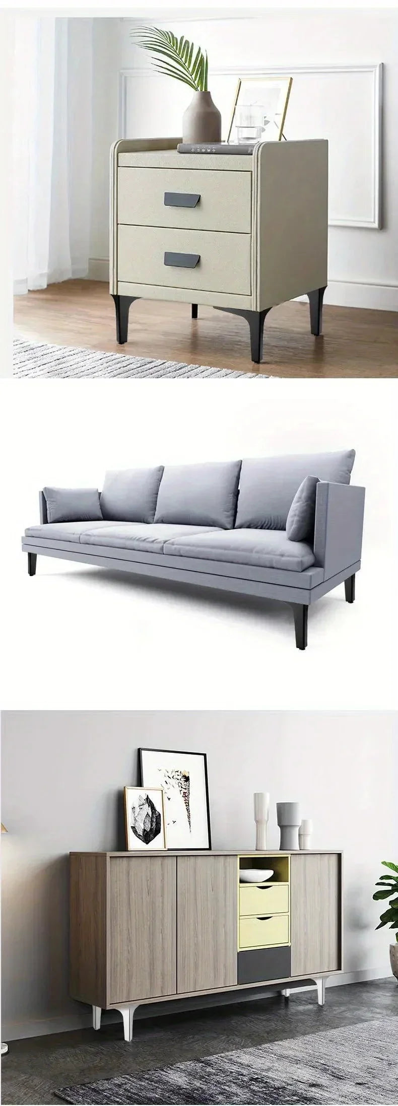 4Only gold black metal furniture legs included：Modern Minimalist Style，Suitable for Sofa/Cabinet/Table Heightening Foot Pads