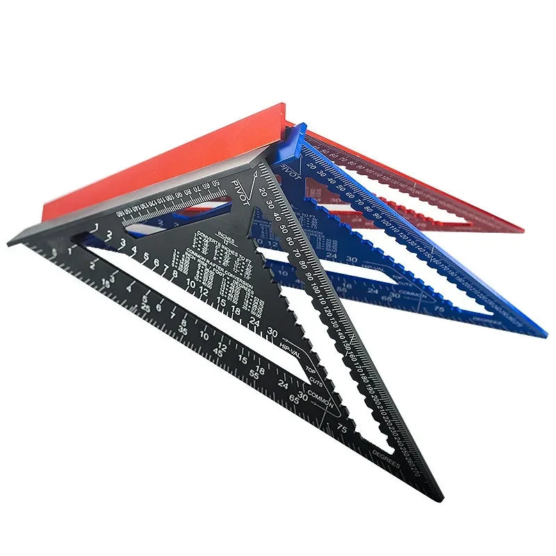 7 Inch Aluminum Alloy Speed Square, Dual Inch/Metric Angle Ruler for Woodworking & Carpentry