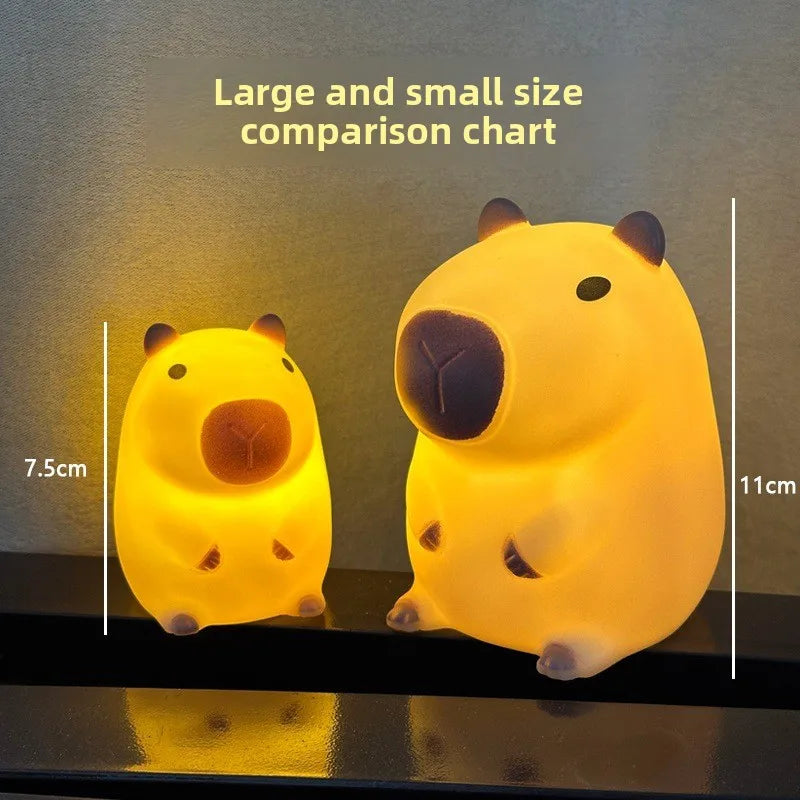 New Arrival Capybara Night Light Silicone Decorative Ornament Creative Gift Ambient Lamp for Home Decor Bedroom Desk Atmosphere - Shoppiline