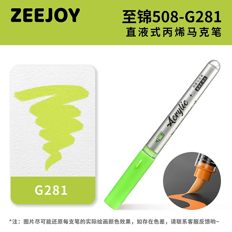 ZEEJOY 120/12/1 Colors Direct Liquid Acrylic Marker Pens Waterproof Pen Soft Brush Nib for Manga School Art Supplies Stationery