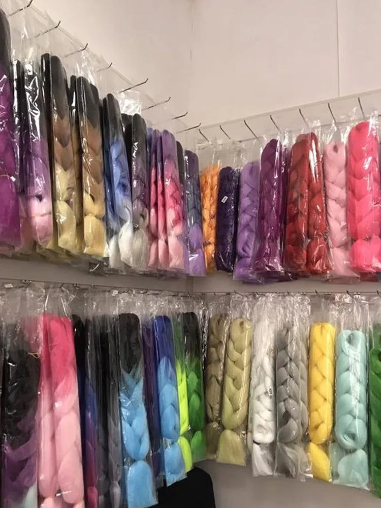 Synthetic Kanekalon Crochet Hair Braiding Hair Pre Stretched Curly Jumbo Braids Extensions Hair Accessories For Girls Braids