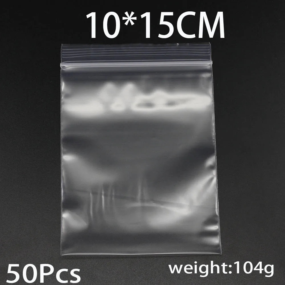 30-100pcs/bag 4*6/5*7/6*8/7*10/8*12cm Zipped Lock Reclosable Plastic Poly Clear Bags Bulk Jewelry Craft Accessory Packaging
