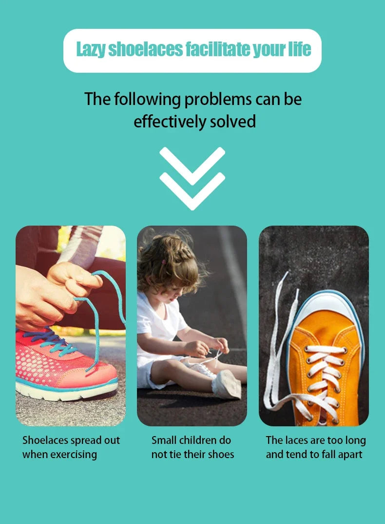 Keine Bindung Schnürsenkel Outdoor-Sport Schnürsenkel ohne Binden Elastische Schnürsenkel Sneakers für Kinder Erwachsene Unisex Schnürsenkel Schuhzubehör