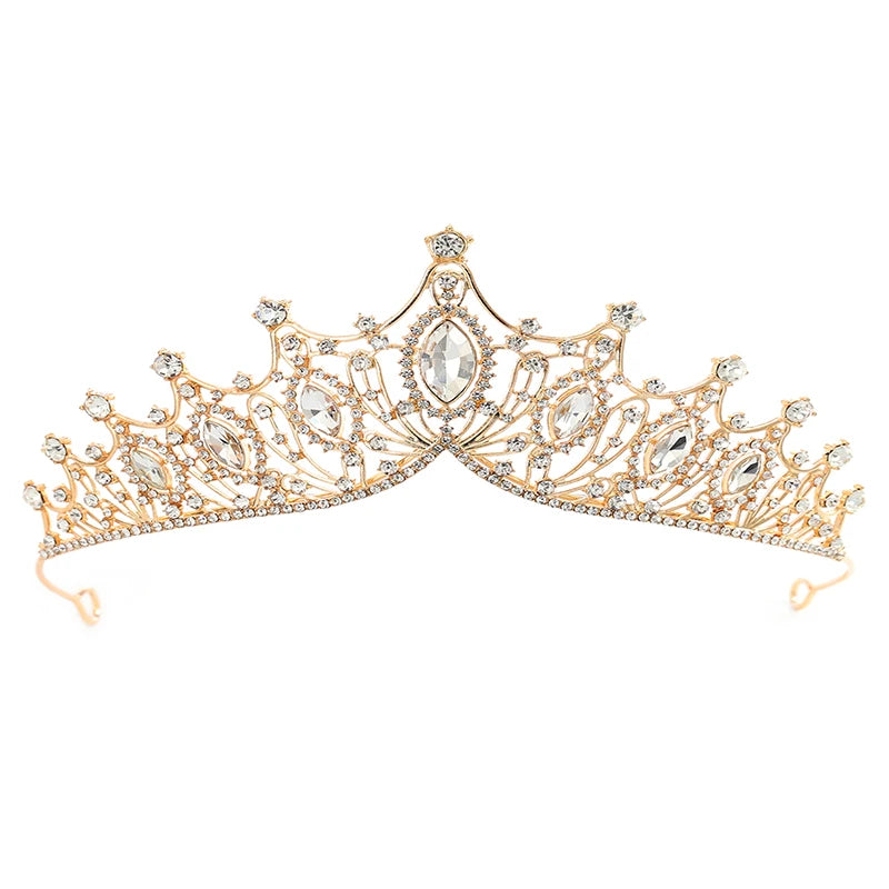 Couronne de Reine pour Femmes Couronne de Concours avec Peignes Couronne de Princesse pour Filles Strass en Cristal Tiara Bandeau Tiara Peigne Tiara