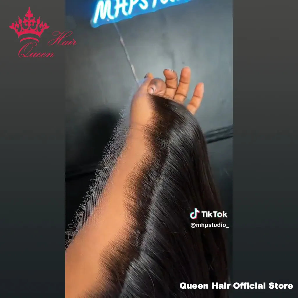 Queen Hair Real HD Frontal/Closure Only Invisible Melt Skin Lace 13x6 13x4 4x4 4x6 5x5 6x6 7x7 Raw Human Hair Body Wave/Straight