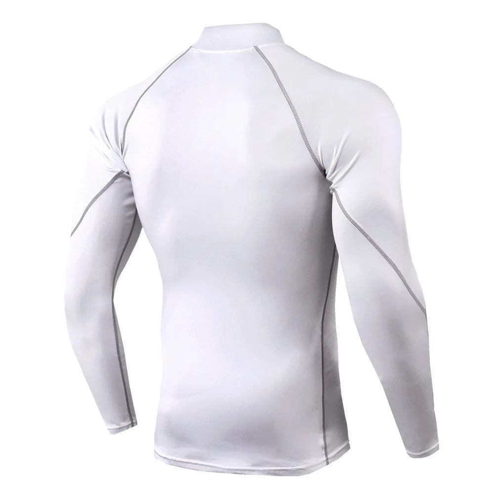 Herren Kompressions-Langarm-T-Shirt Sportbekleidung Männer Enges T-Shirt Elastischer Trainingsanzug Kleidung Fitnessstudios Fitness-T-Shirt für Herren