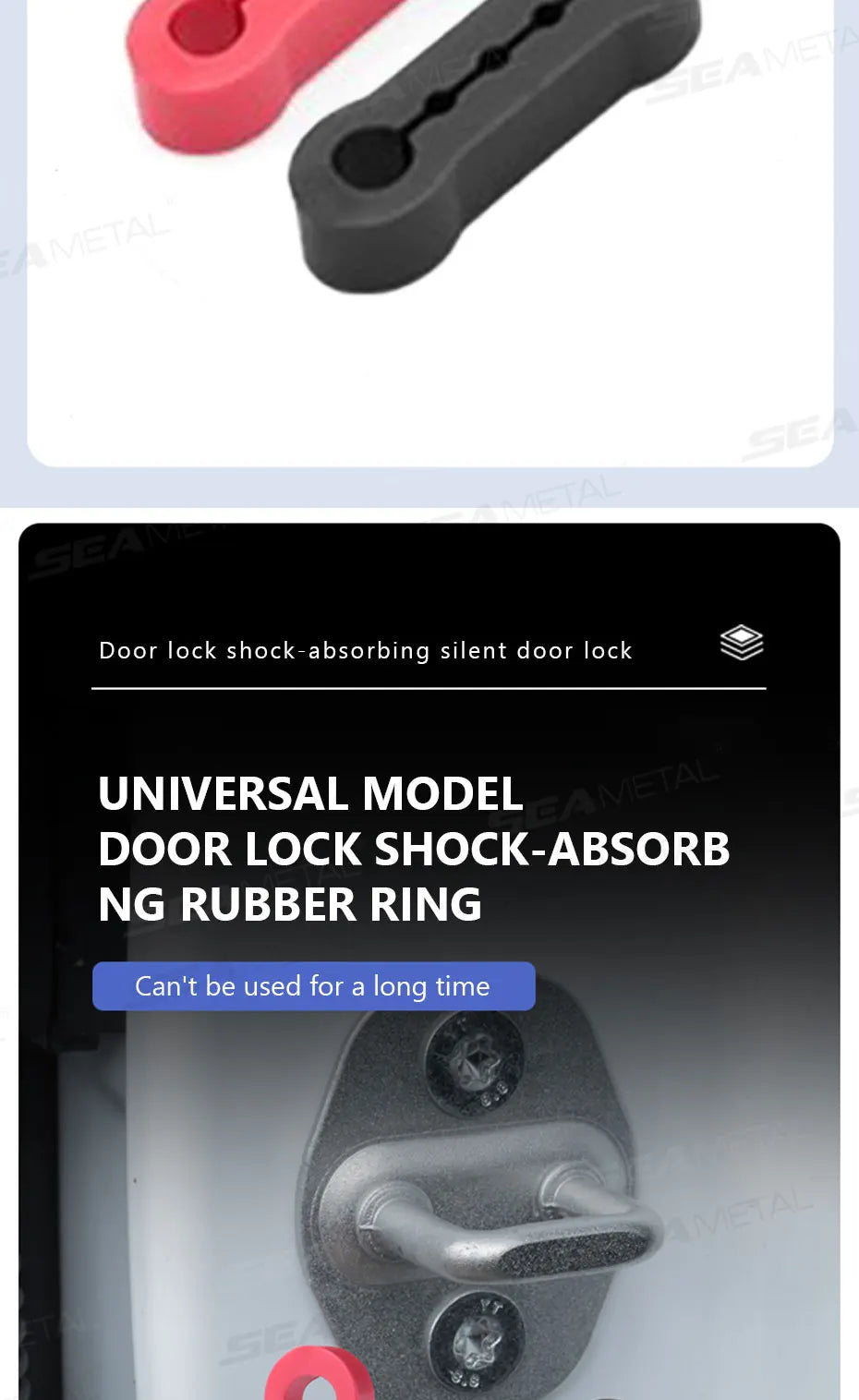 SEAMETAL Car Door Shock Absorber Universal Car Door Buckle Soundproof Deadener Damper Cushion Anti-Vibration Buffer Pad