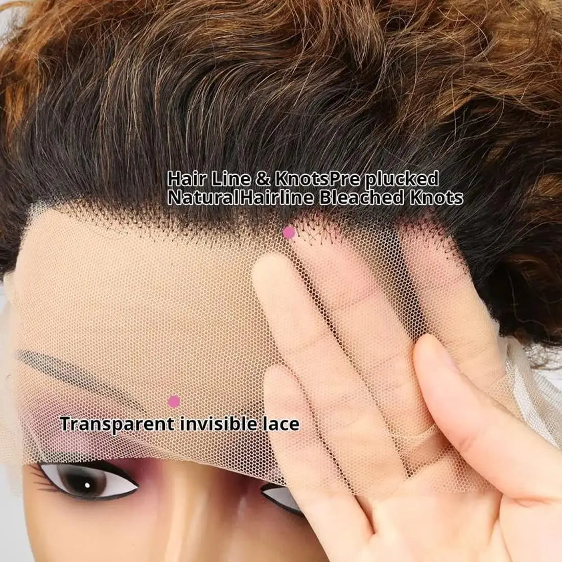 Kurze lockige Perücke Transparente Lace-Front Echthaarperücke Pixie Cut Perücken Brasilianische Wasserwelle Echthaarperücken für Frauen