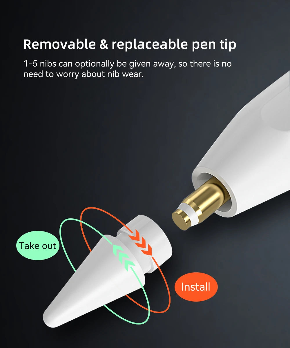 For iPad Pencil 2025 M3 Stylus Pen for Air 6 M2 Pro M4 M5 with Palm Rejection for iPad Pro 11 12.9 13 7/8/9/10/11th Mini5 6 7