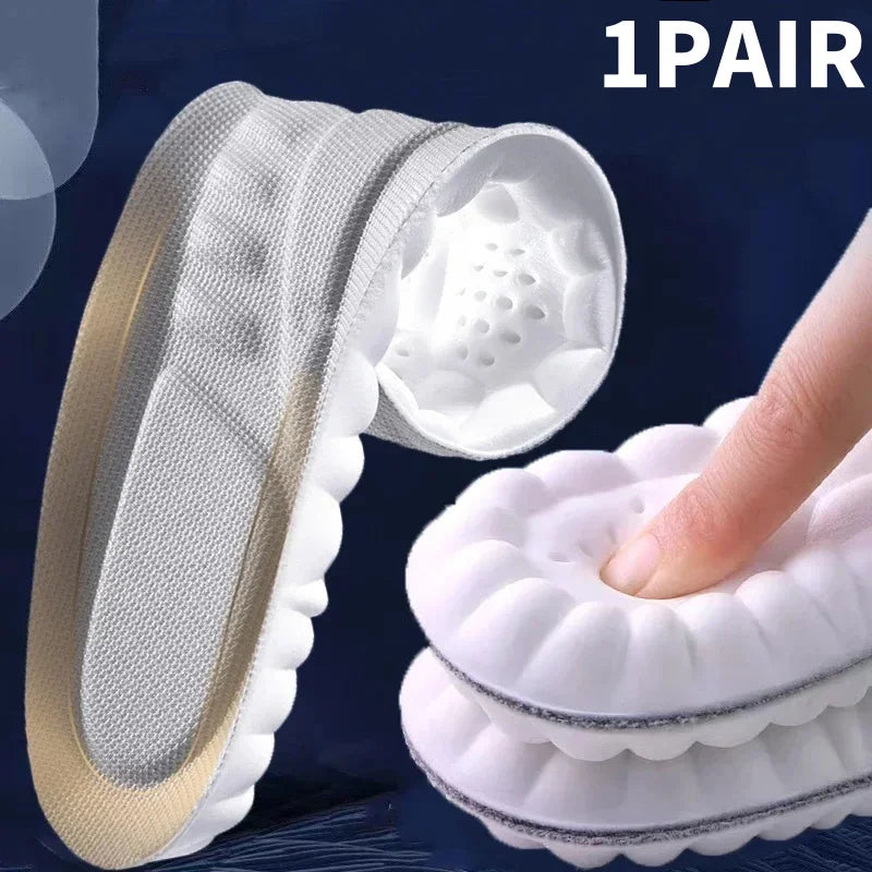 Latex Sport Insoles Soft High Elasticity Shoe Pads Breathable Shock Absorption Cushion Running Insert Men Women