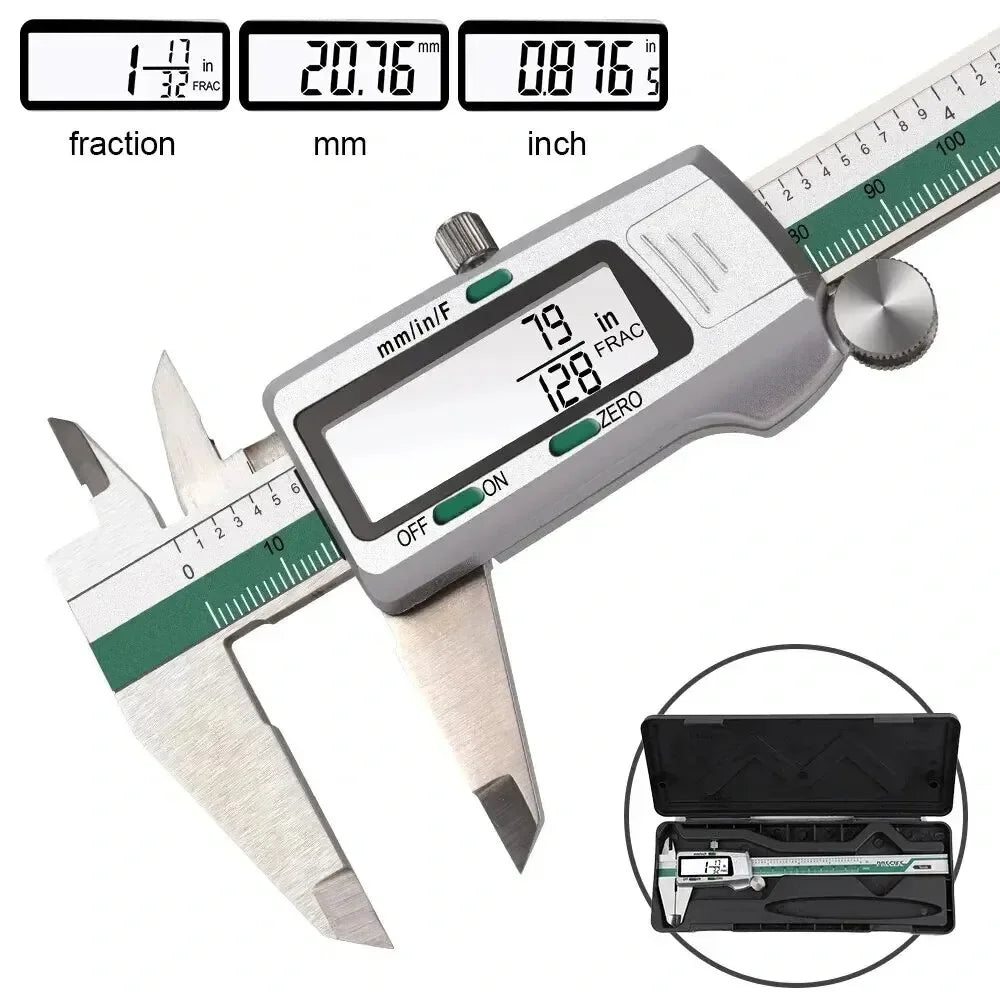 ET50 150mm Stainless Steel Digital Caliper 6-Inch 0.01mm High Precision Fraction/MM/Inch Measure Woodworking Thickness Gauge - Shoppiline