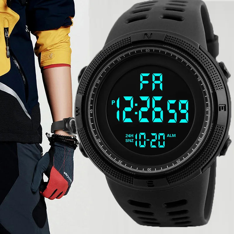Elektronische Uhr für Herren, Militär-Sportuhren, leuchtende Multifunktions-LED-Digital-Armbanduhr für Männer, Kinder, Jungen, Studenten, Jugendliche