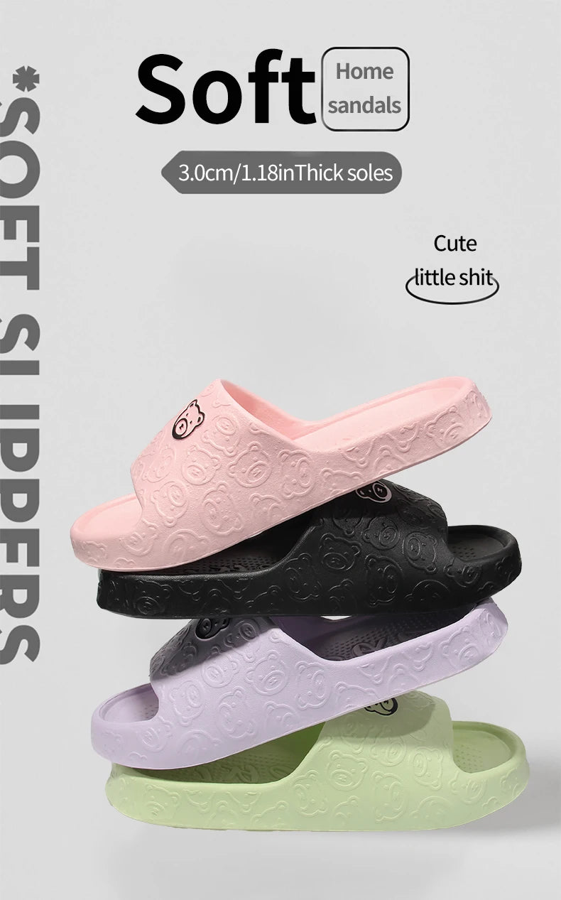 Rutschfeste Hausschuhe Damen Outer Wear 2024 Neue Badezimmer-Hausschuhe Indoor Home Sandalen Damen Sommer Eva