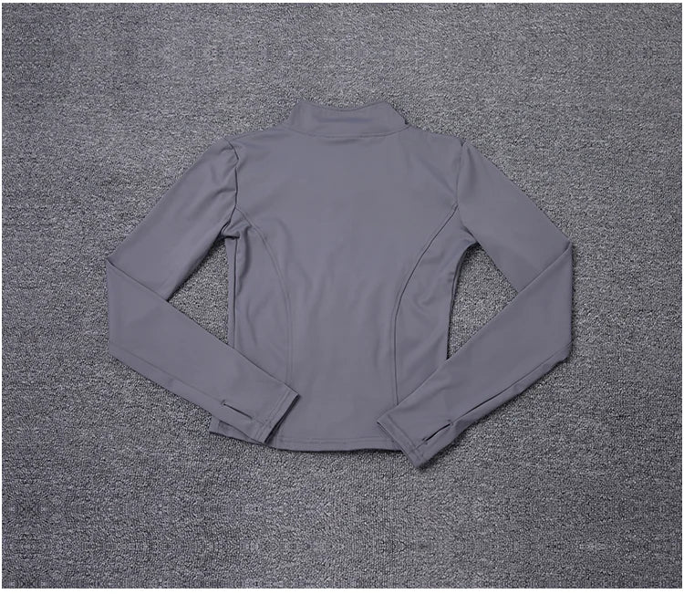 Women Sport Jacket Long Sleeve Shirt Workout Coat Gym Training Clothing Yoga Sportswear