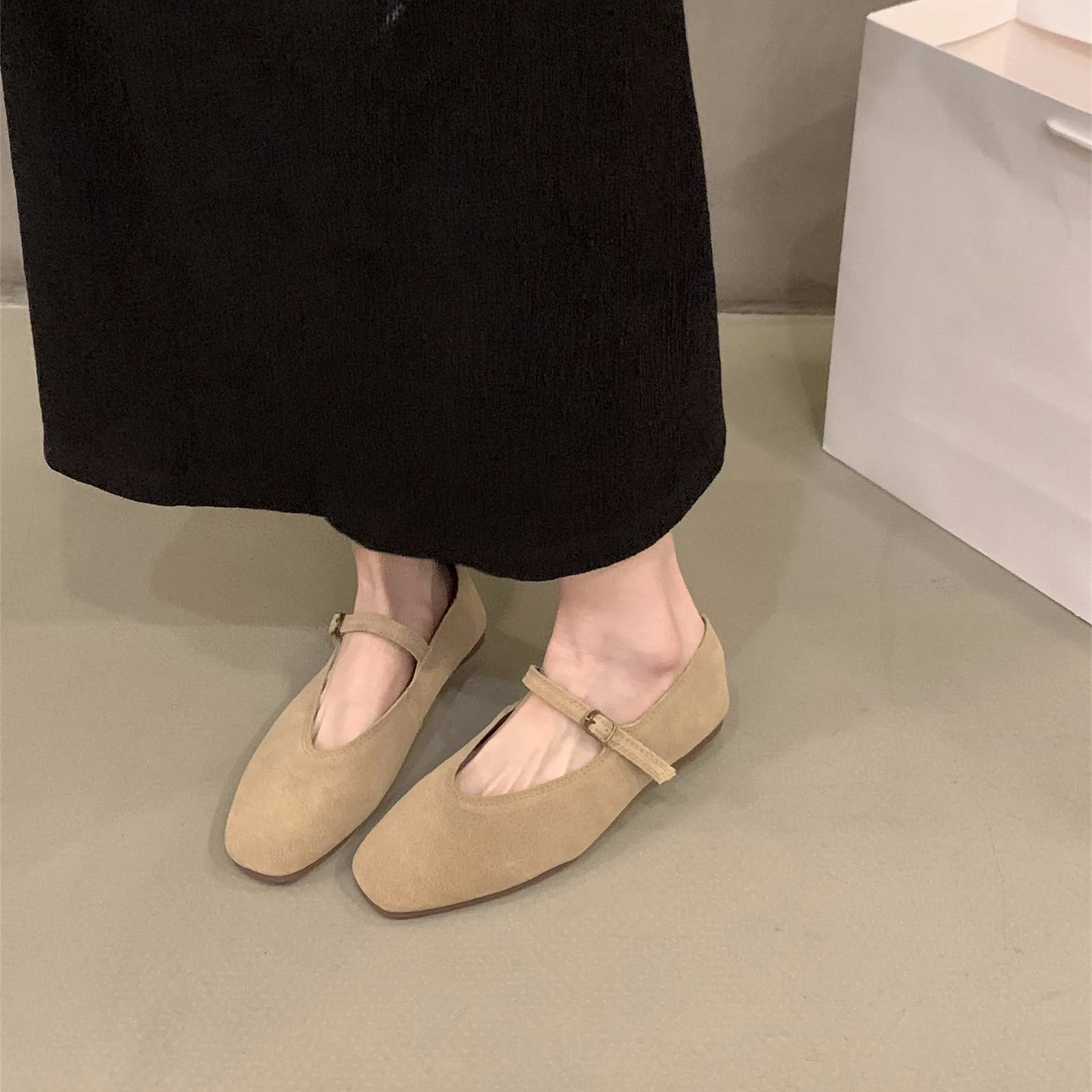 Bailamos 2024 Frühling Neue Marke Damen Flats Runde Zehen Kniehohe Slipper Damen Casual Ballettschuhe Weiches Leder Elegante Anzugschuhe