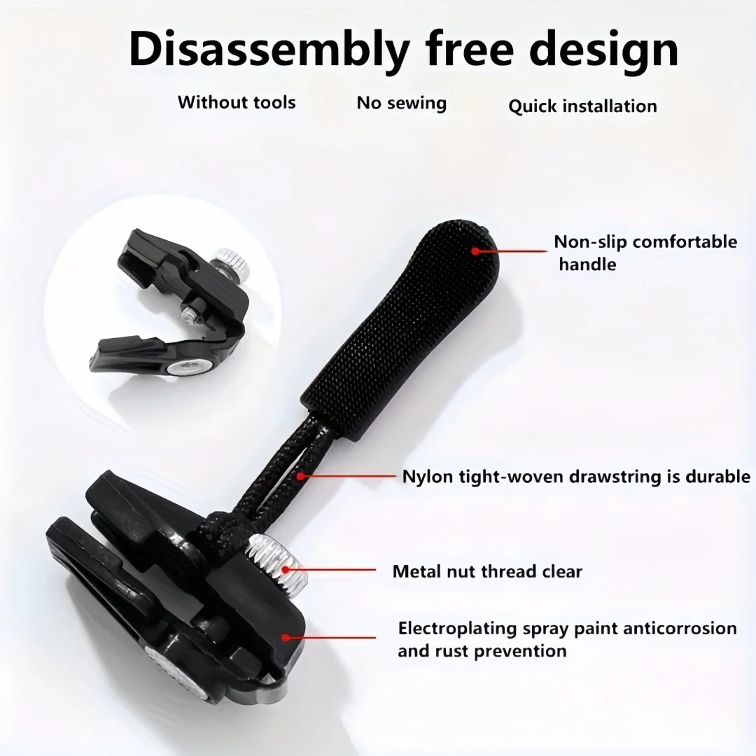 6/3pc Universal Zipper Lock Head Quick Installation Detachable Zipper Head for Jackets Luggage Bags Replacing Slider Lock Repair