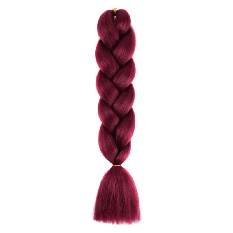 Extensions de cheveux synthétiques de 24 pouces, texture lisse Yaki, pour tresses Jumbo, boîte longue, pour femmes, Dreadlocks