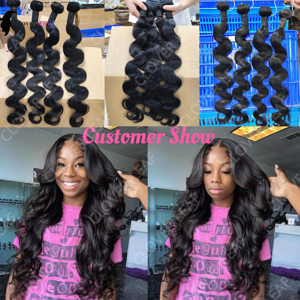 12A Lot de 1/3/4 mèches de cheveux humains Body Wave 24 pouces 100 % brésiliens bruts pour femmes, épaisses, livraison en 3 jours