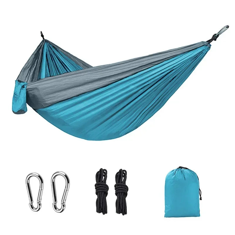 Ultra-Light Camping Hammock 300kg Load Capacity Breathable Quick-Drying Parachute Nylon Portable for Outdoor Indoor Garden