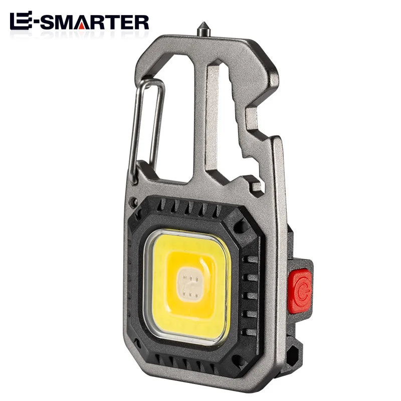 Ultra Small Mini LED Light Rechargeable Keychain Light Outdoor Camping COB Work Light Portable Pocket Wrench Screwdriver