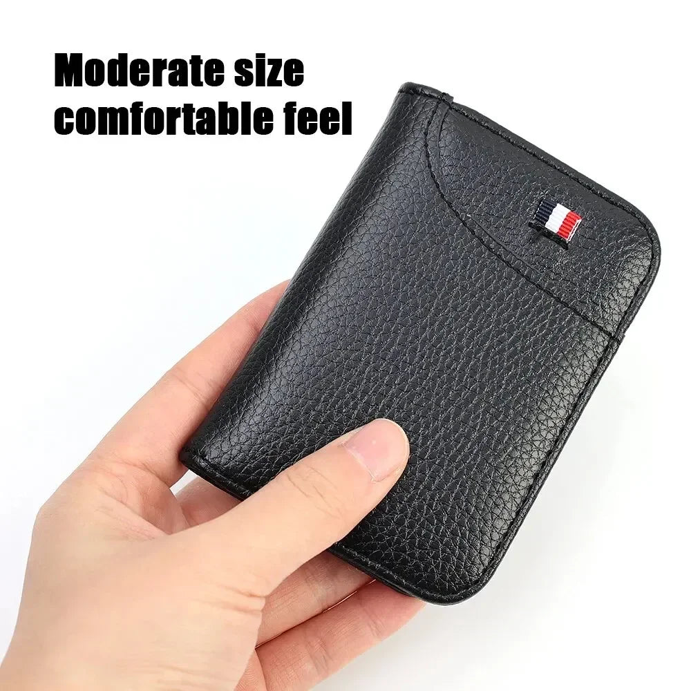 Tragbares Super Slim Weiches Portemonnaie für Herren PU Leder Mini Ausweis Kreditkarten Geldbörse Kartenhalter Portemonnaie Dünne Kleine Kurze Brieftaschen