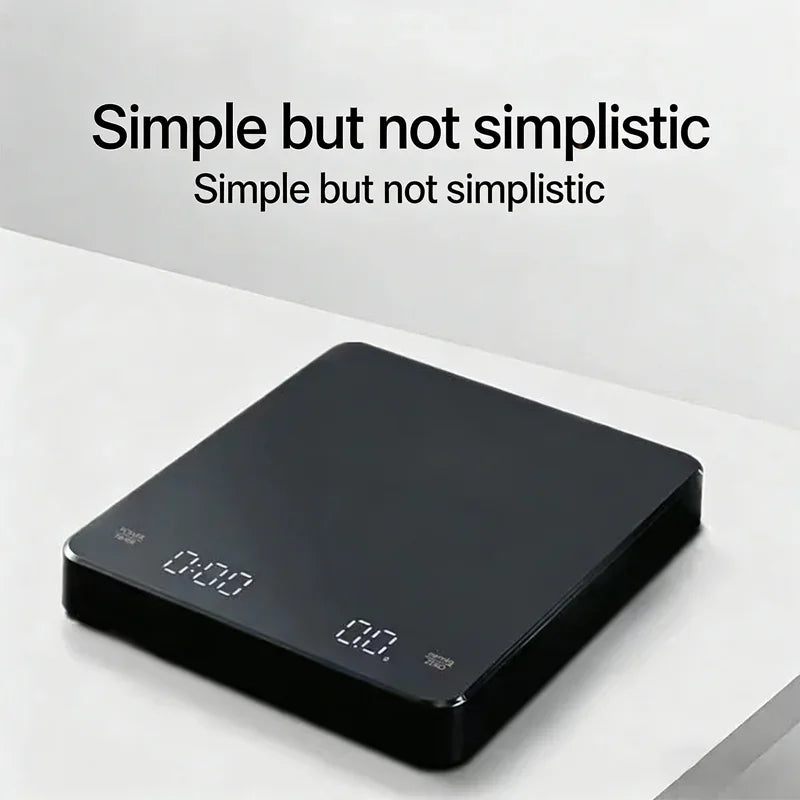 High Precision Digital Coffee Scale With Timer LED Screen USB Rechargeable 3kg 0.1g Accurate Espresso Kitchen Scale Support g Oz