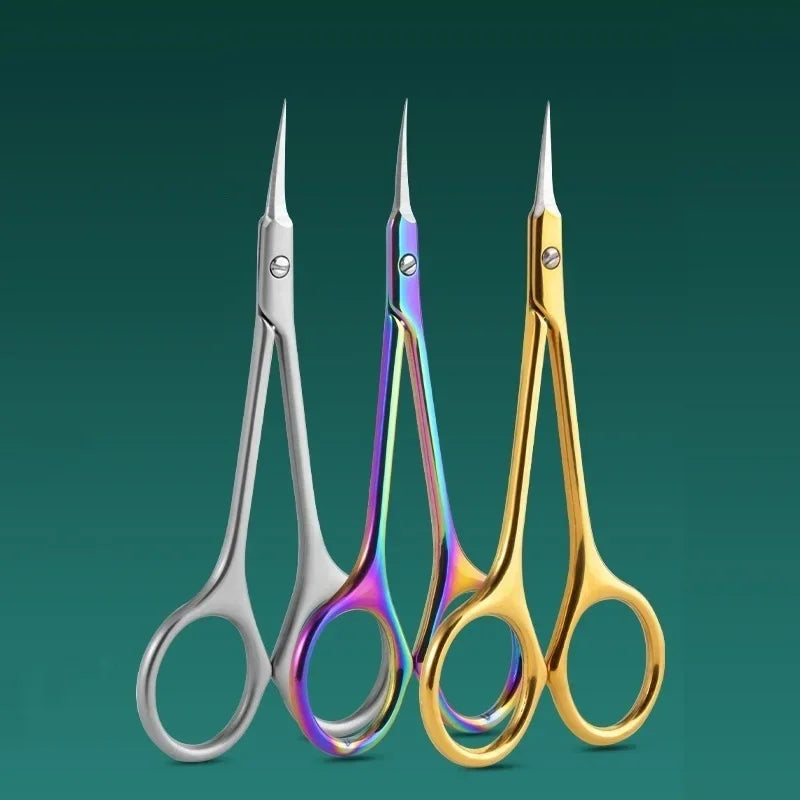 1pcs Stainless Steel Cuticle Scissors Dead Skin Remover Russian  Curved Tip Nail Scissors Manicure Tool