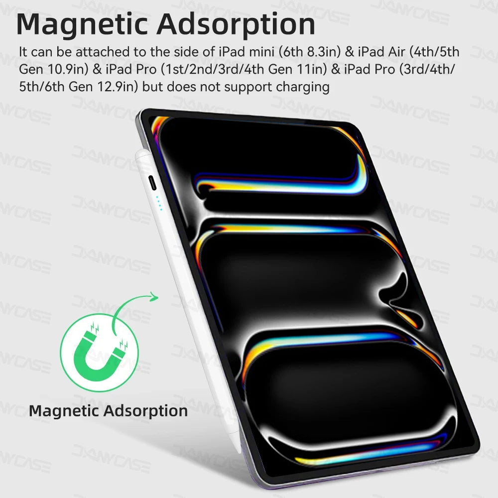 For iPad Pencil 2025 M3 Stylus Pen for Air 6 M2 Pro M4 M5 with Palm Rejection for iPad Pro 11 12.9 13 7/8/9/10/11th Mini5 6 7