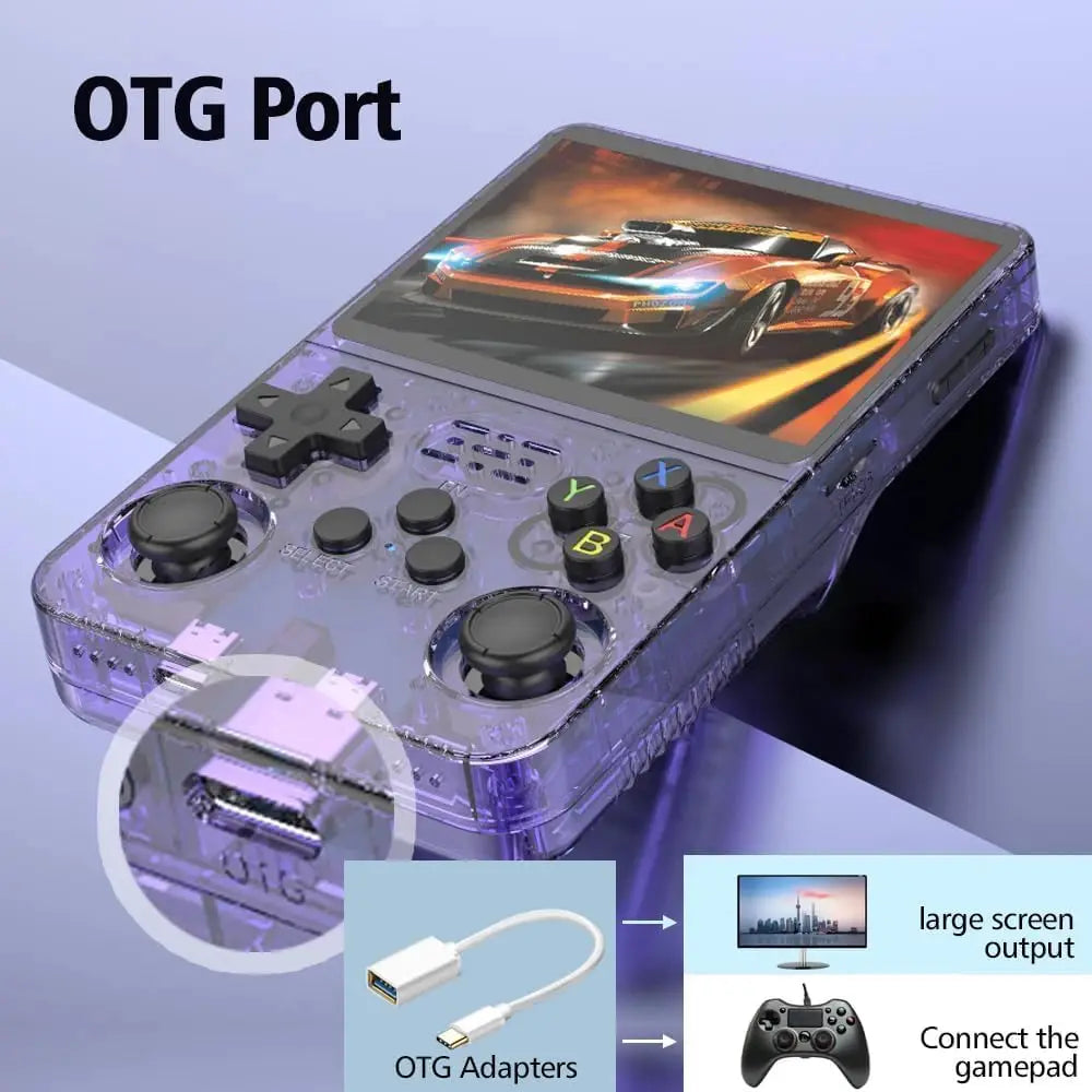R36S Retro Games Console 3.5-Inch IPS Screen With Linux System Portable Pocket Retro Gaming Console 64GB 20000+ Classic Games