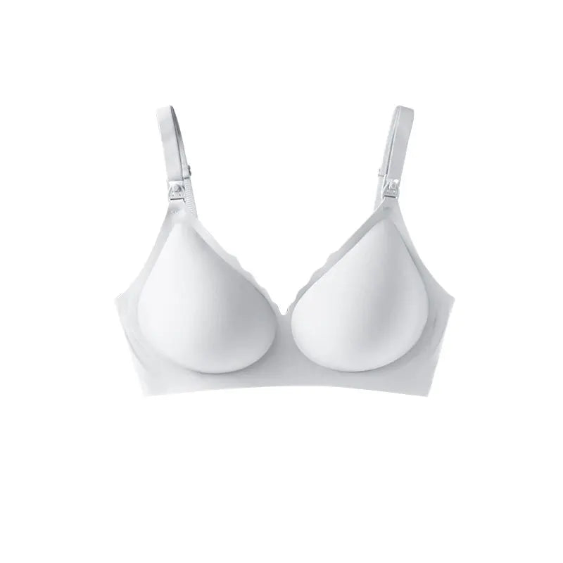 Front Open Nursing Bra Maternity Jelly Gel Laser Cutting Seamless Underwear Ultra Thin Breastfeeding Bra For Pregnant Women