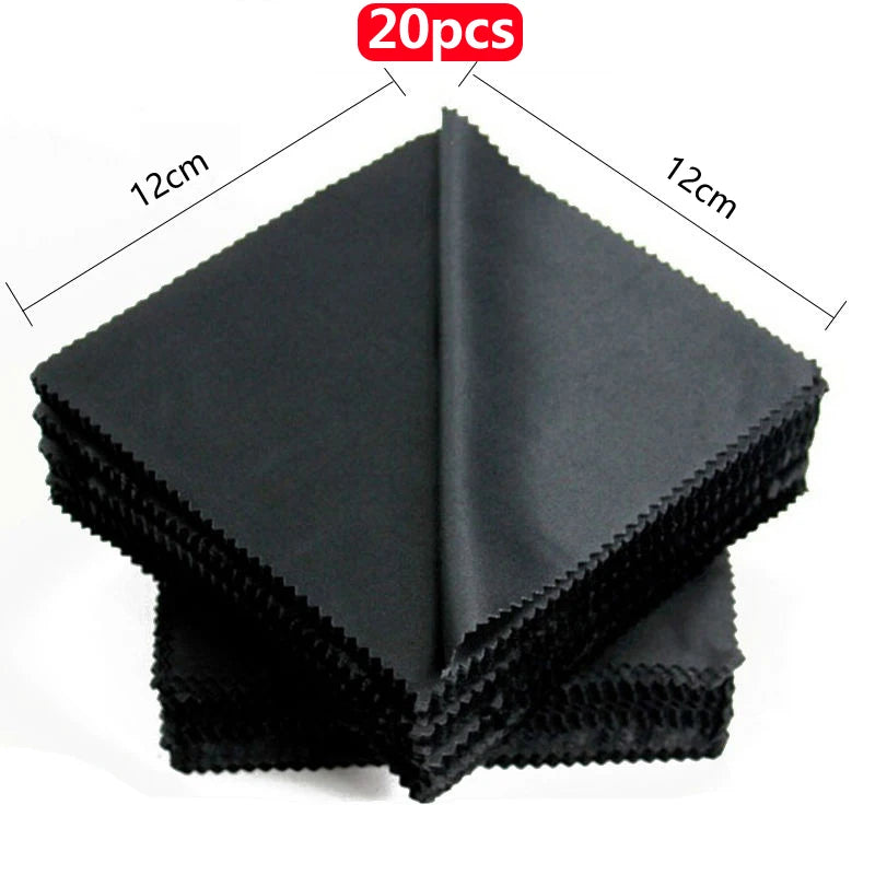 1/20/100/300 Stück/Packung Schwarzes Mikrofaser-Brillenputztuch 13*13cm Brillenreinigungstuch Brillenputzzubehör