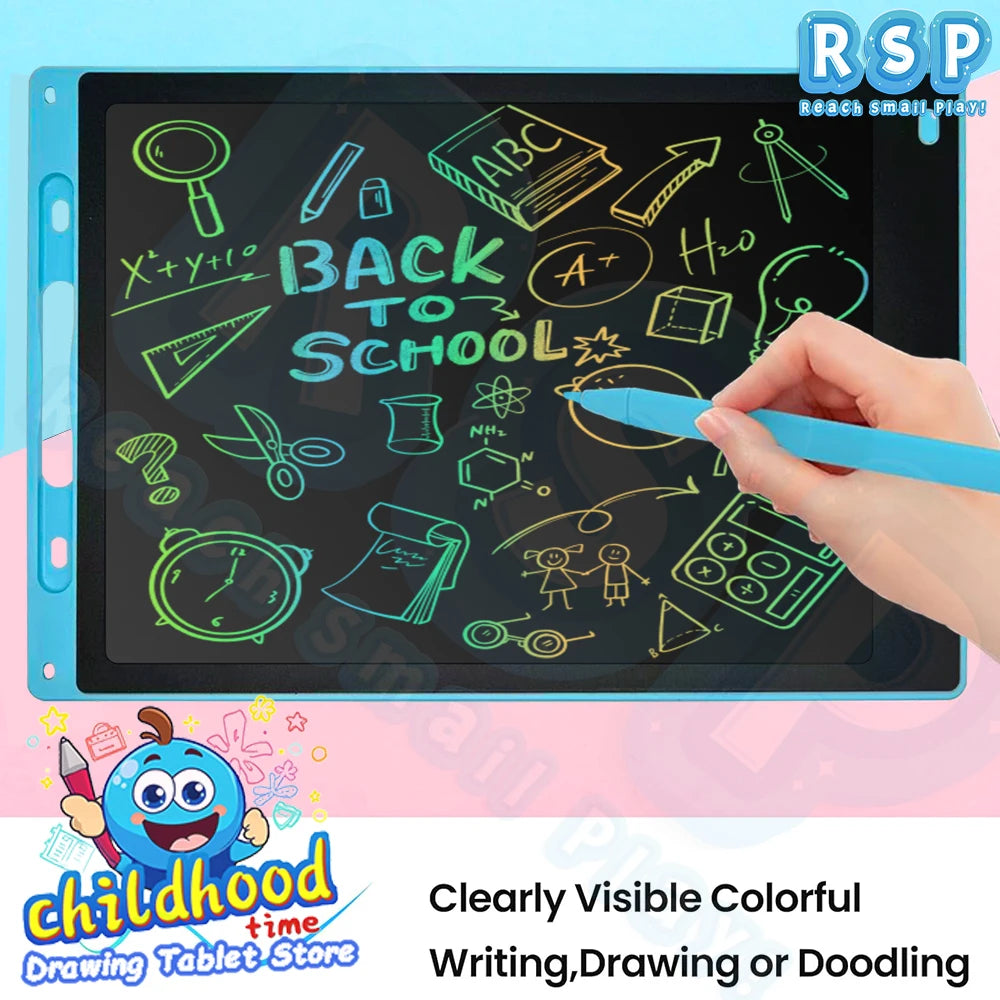 RSP 12 Inch LCD Drawing Board Electronic Writing Tablet Colorful Screen Doodle Board Educational toy For 3-8 Kids Birthday Gifts