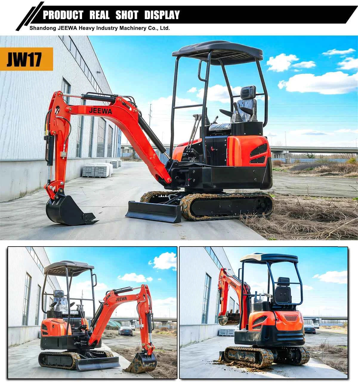 Excavator Mini  1.8 Ton Hydraulic Crawler Small Digger Micro Bagger for Farm Garden Construction  Multifunctional Free Shipping
