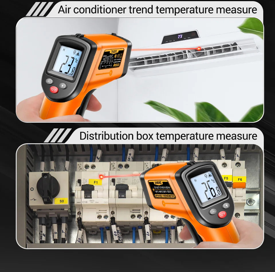 ANENG TH201 Thermometer Celsius Display Digital Infrared Thermometer Highly Sensitive Non-contact Temperature Measuring Gun Tool - Shoppiline