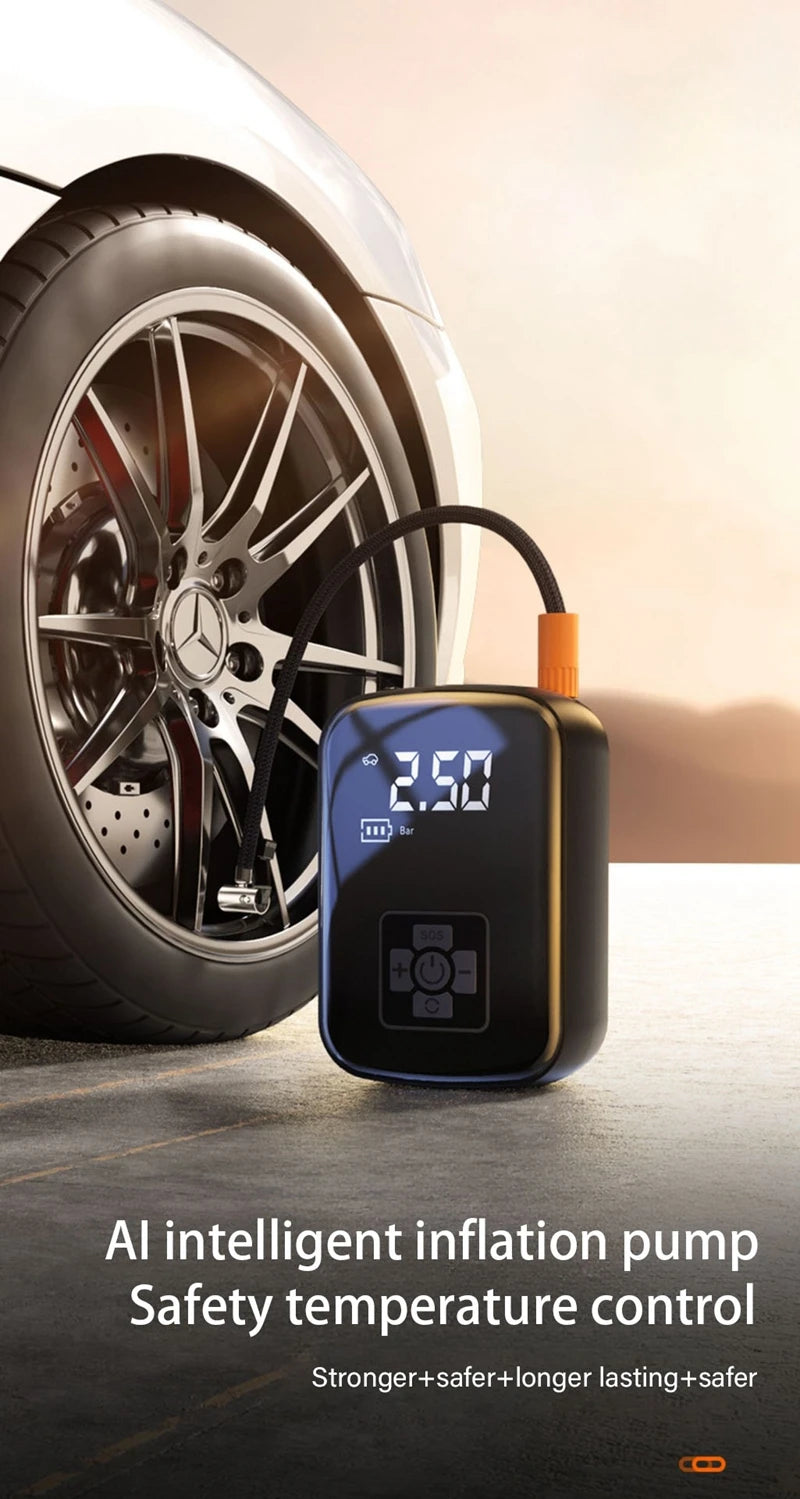 LEIBOO Wireless Car Air Compressor Air Pump Electric Tire Inflator Pump for Motorcycle Bicycle AUTO Tyre with Digital Display
