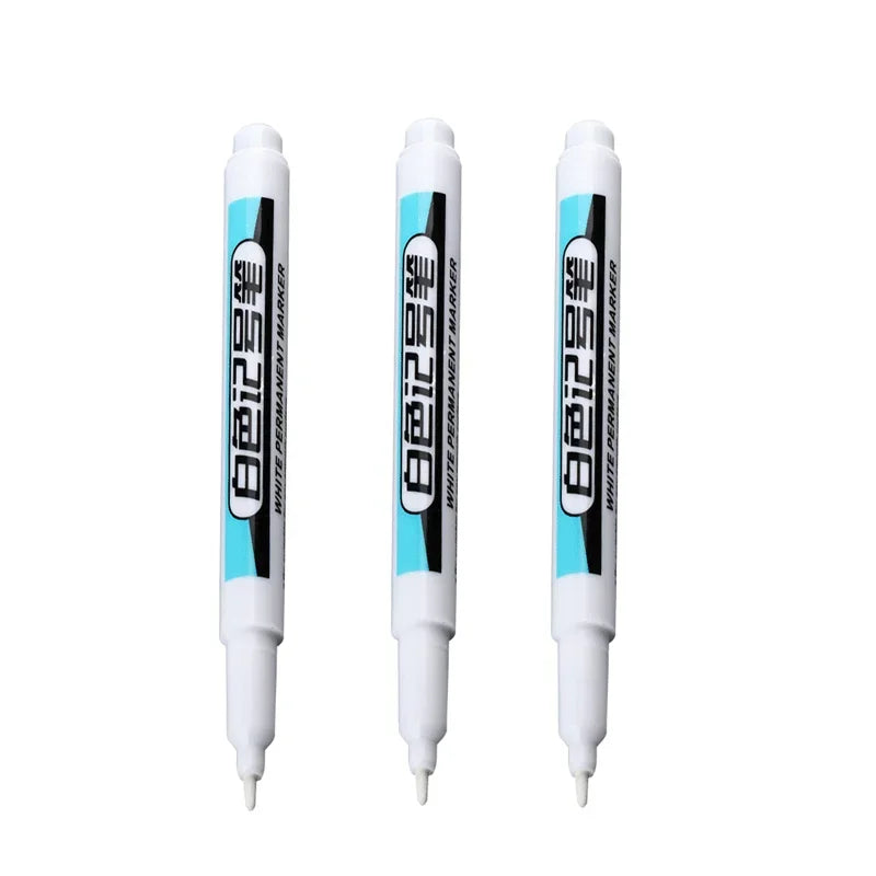 1/3/4Pcs White Permanent Paint Pen set for Wood Rock Plastic Leather Glass Stone Metal Canvas Ceramic Deep Hole Marker 0.7mm